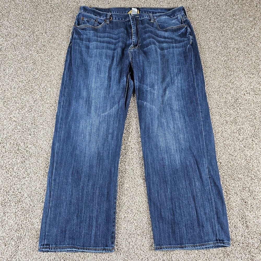 Lucky Brand Jeans Mens 38x28 Short Blue Denim Stretch Casual Whiskering Distress